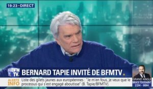 Bernard Tapie sur la crise des gilets jaunes : "Il y a un manque d’autorité et je ne m'en plains pas"