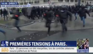 Gilets jaunes: premiers heurts avec la police à Paris dans le 7e arrondissement