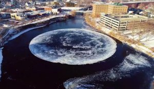 Un disque de glace géant se forme dans une rivière du Maine