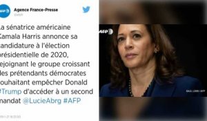 La sénatrice démocrate Kamala Harris annonce sa candidature à la Maison Blanche en 2020.