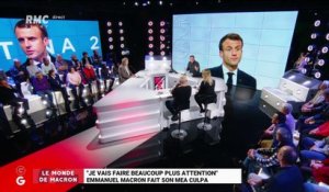 Le monde de Macron : "Je vais faire beaucoup plus attention" Emmanuel Macron fait son mea culpa - 01/02
