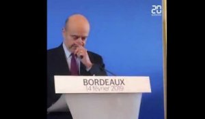 Alain Juppé prononce un discours avant de quitter la mairie de Bordeaux