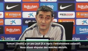 Barça - Valverde espère récupérer Umtiti "pour les matches décisifs"