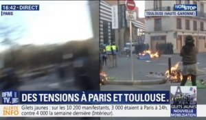 Gilets jaunes: des poubelles incendiées à Toulouse