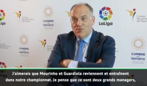 Tebas souhaite un retour de Mourinho et Guardiola