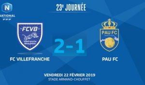J23 : FC Villefranche B. - Pau FC (2-1), le résumé