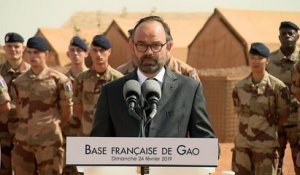 Discours du Premier ministre Édouard Philippe depuis la base militaire de Gao au Mali