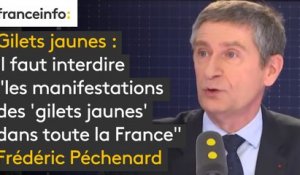 Il faut interdire "les manifestations des 'gilets jaunes' dans toute la France", car ce sont des "attroupements", estime Frédéric Péchenard