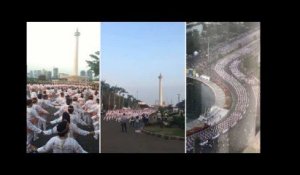 Le président et 65.000 Indonésiens participent à une "danse poco-poco de masse"