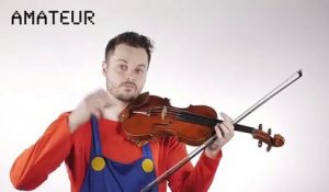 Les 4 niveaux d'un violonistes jouant Super Mario