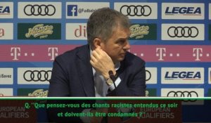 Gr. A - Le coach du Monténégro assure ne pas avoir ''entendu de chants racistes''