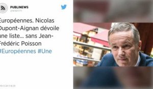 Européennes. Nicolas Dupont-Aignan dévoile une liste... sans Jean-Frédéric Poisson