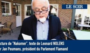 Lecture de "Nakomer", texte de Leonard NOLENS  par Jan Peumans, président du Parlement Flamand