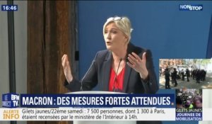 D'après Marine Le Pen, Emmanuel Macron considère les gilets jaunes comme "des boulets"