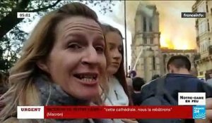 En larmes, les parisiens et les touristes ont assisté à l'incendie de la Cathédrale... Ils témoignent de leur émotion