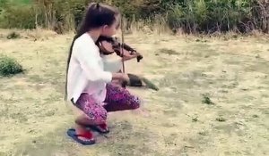 Elle joue du violon pour un écureuil et il adore ça