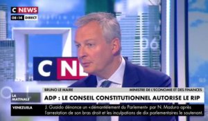Bruno Le Maire à propos d'ADP : «Cette privatisation va servir à désendetter le pays»