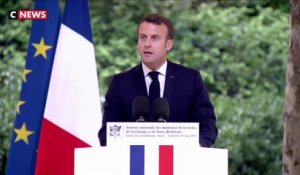 Emmanuel Macron lors de la cérémonie pour la Journée internationale de l'abolition de l'esclavage