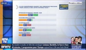 Européennes: LaREM repasse devant le RN, selon un nouveau sondage Elabe pour BFMTV