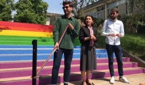 Inauguration d'un escalier contre l'homophobie à l'université Rennes 2