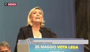 Marine Le Pen à Milan avec ses alliés européens, une semaine avant les élections européennes.