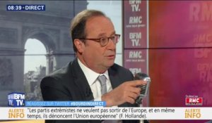 François Hollande espère que les Français "refuseront la solution extrémiste" car "ils sont trop attachés à la liberté"