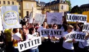 Manifestation du secteur de la petite enfance à Metz : les bébés ne sont pas des sardines