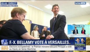 Européennes: François-Xavier Bellamy a voté à Versailles