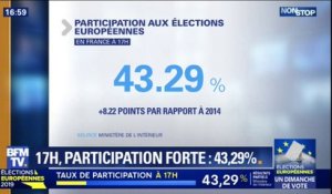 Élections européennes: la participation est de 43,29% à 17h, selon le ministère de l'Intérieur