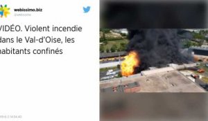 Violent incendie dans une usine de déchets dangereux dans le Val-d’Oise, les habitants toujours confinés.