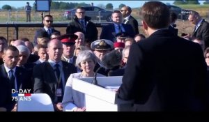Cérémonies du Débarquement : Emmanuel Macron dit son "plaisir" d'avoir travaillé avec Theresa May