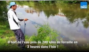La pêche à l'aimant dans l'Isle en Dordogne