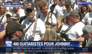 Record battu à Saint-Quentin (Aisne): 400 guitaristes jouent en coeur "Toute la musique que j'aime"