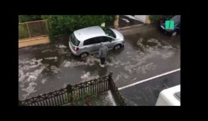 Pluies de grêles, rues inondées: les images de l&#39;orage qui a traversé la région Auvergne-Rhône-Alpes