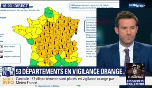 Canicule: Météo France a étendu sa vigilance orange qui comprend désormais 53 départements