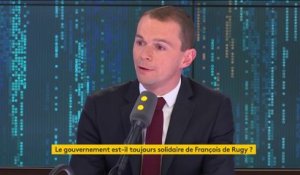 Affaire de Rugy : "Le gouvernement est toujours solidaire", affirme Olivier Dussopt qui rappelle que "à ce stade, il n'y a rien qui entre dans le champ de la légalité, il n'y a pas d'enquête ou d'information judiciaire ouverte".