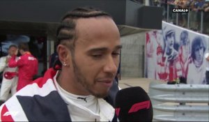 La réaction de Lewis Hamilton, vainqueur à domicile