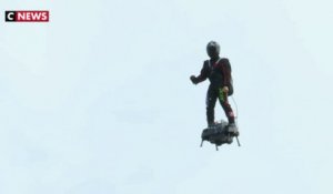 «L’homme volant» du 14-Juillet va maintenant traverser la Manche sur son Flyboard