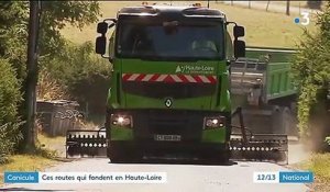 Haute-Loire : des routes fondues à cause de la canicule