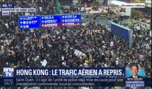 Hong-Kong: le trafic aérien a repris à l'aéroport après avoir été paralysé par un sit-in géant des manifestants pro-démocratie