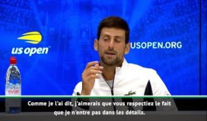 US Open - Djokovic rassurant : ''Presque plus de douleur"