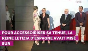 PHOTOS. La reine Letizia d'Espagne joue la carte de la sobriété en robe Maje à moins de 150 euros