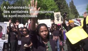 Manifestation contre les violences faites aux femmes à Johannesburg