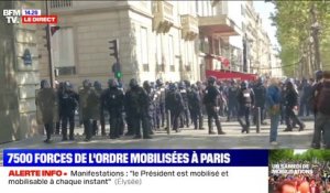Dans le quartier des Champs-Élysées, des manifestants au contact des forces de l'ordre