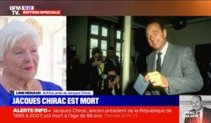 Mort de Jacques Chirac: "Beaucoup de chagrin, mais c'est mieux comme ça" déclare Line Renaud, en larmes