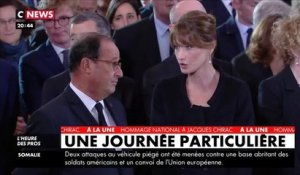 Hommage à Jacques Chirac : voilà pourquoi Carla Bruni a eu l’air si étonnée face à François Hollande - CNEWS lundi 30 septembre 2019