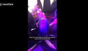 Lady Gaga's spectacular fall off stage at Las Vegas show caught on camera by front row fan