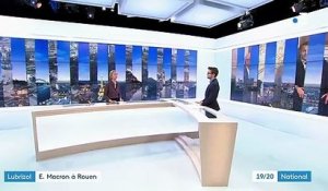 Rouen : visite surprise d'Emmanuel Macron sur le site de Lubrizol