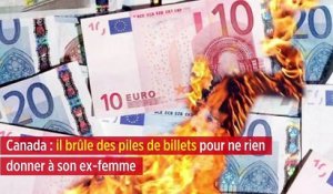 Canada : il brûle des piles de billets pour ne rien donner à son ex-femme