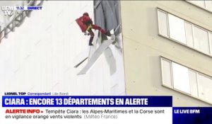 Tempête Ciara: la façade d'un hôtel a été en partie emportée par le vent